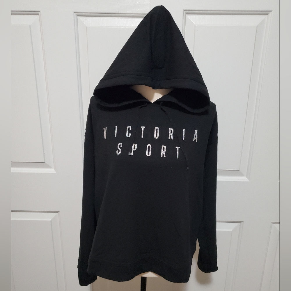 Victoria's Secret Sport Fleece Crossover Hoodie with Multi Color Sparkle Letters